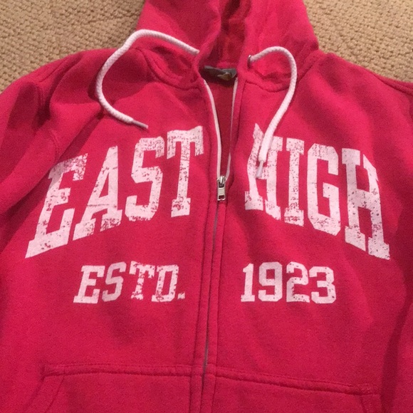 East High Magenta Pink Size Small Zip-Up Hoodie - Picture 3 of 10
